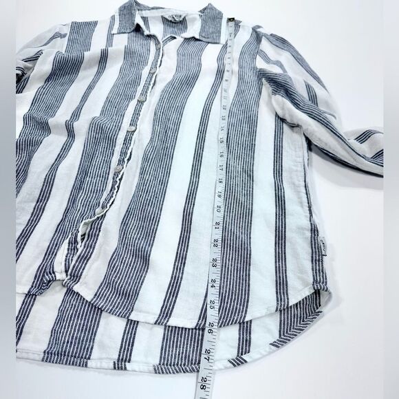Orvis stripe cotton linen lightweight button down shirt M - Picture 9 of 10